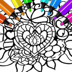 Abstract Heart Coloring Pages - Junior game icon