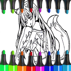 Anime Fox Girl Cute Coloring Pages - Junior game icon