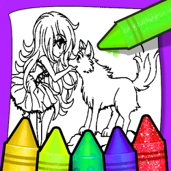 Anime Wolf Girl Coloring Pages - Junior game icon