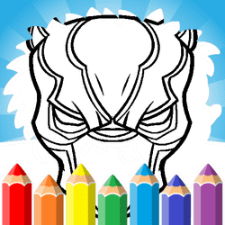 Black Panther Mask Coloring Pages - Junior game icon